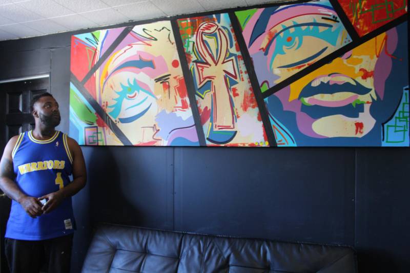Jamaica the Artist in his deep East Oakland studio.