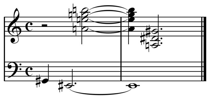The ending of Schoenberg's 'George Lieder' Op. 15/1 presents what would be an "extraordinary" chord in tonal music, without the harmonic-contrapuntal constraints of tonal music. 