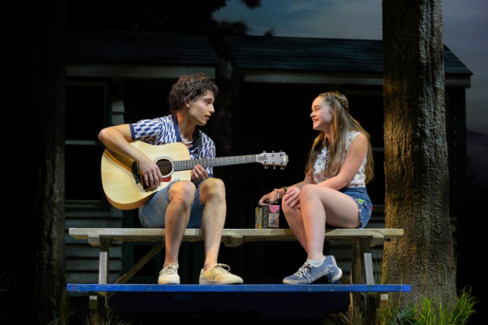 Alison (Brigid O’Brien) and Ross (Nick Sacks) flirt while discussing their favorite musicians in 'A Walk on the Moon.'
