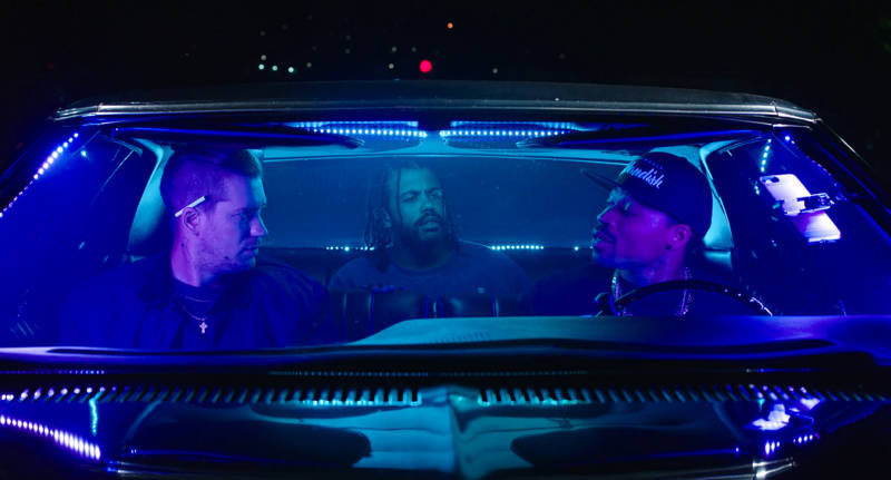Rafael Casal as Miles, Daveed Diggs as Collin and Jon Chaffin as Dez in 'Blindspotting.'