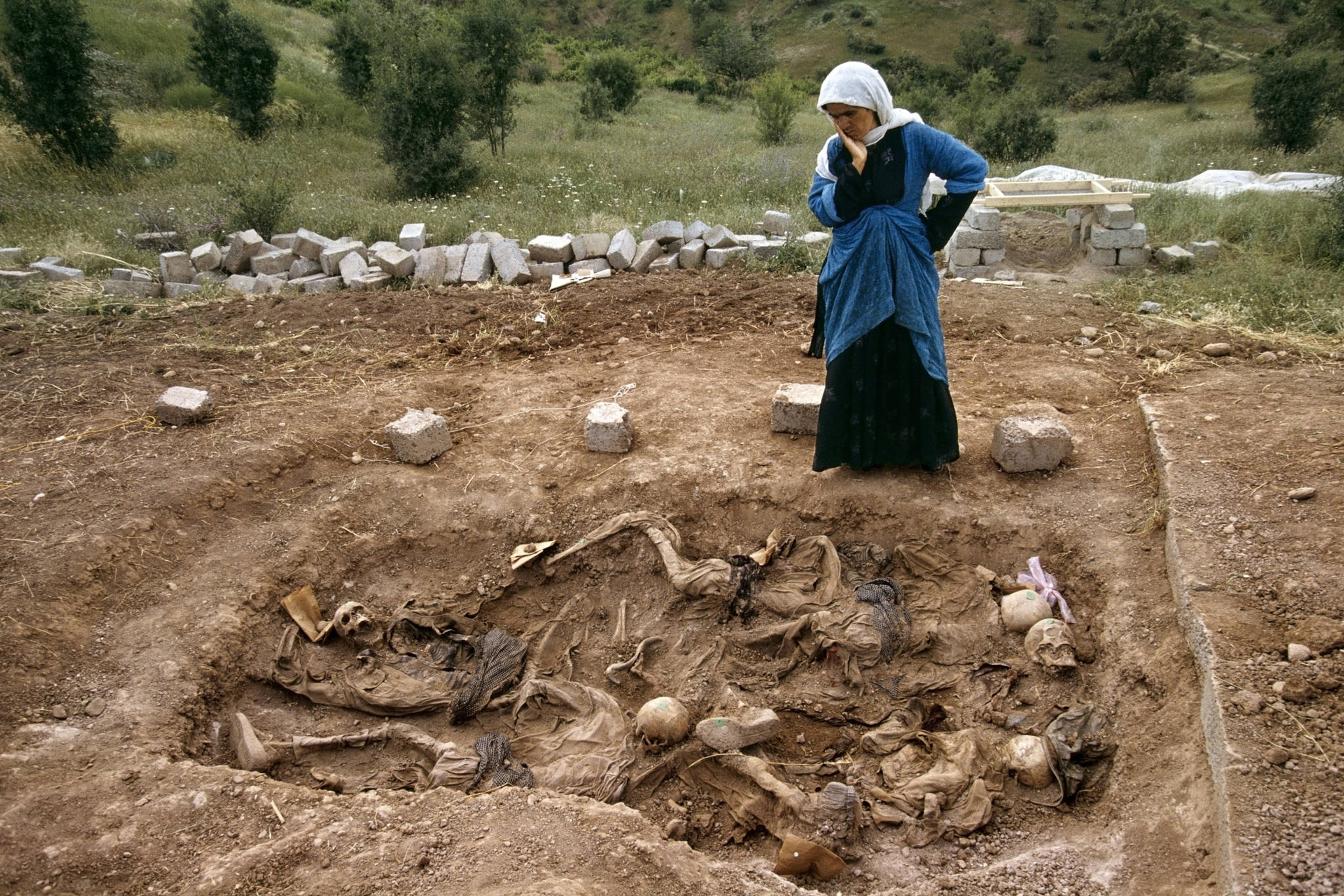 Susan Meiselas, 'Widow at mass grave found in Koreme, Northern Iraq,' 1992.