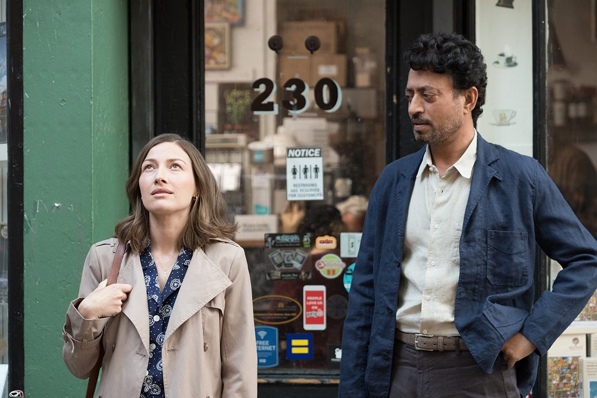 Left to right: Kelly Macdonald as Agnes and Irrfan Khan as Robert.