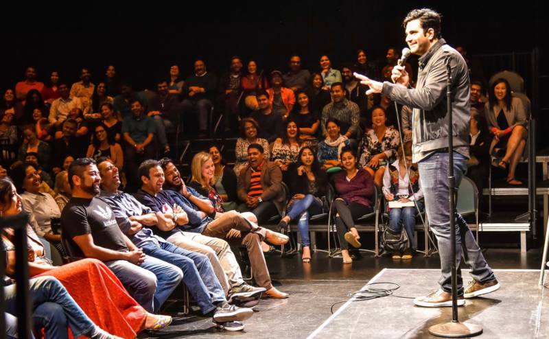 Abhay Nadkarni entertains a crowd in Mountain View during Desi Comedy Fest 2017.