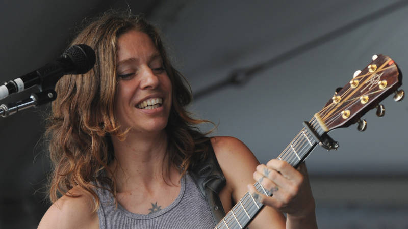 Ani DiFranco performs during the 2012 New Orleans Jazz & Heritage Festival on May 3, 2012 in New Orleans, Louisiana.
