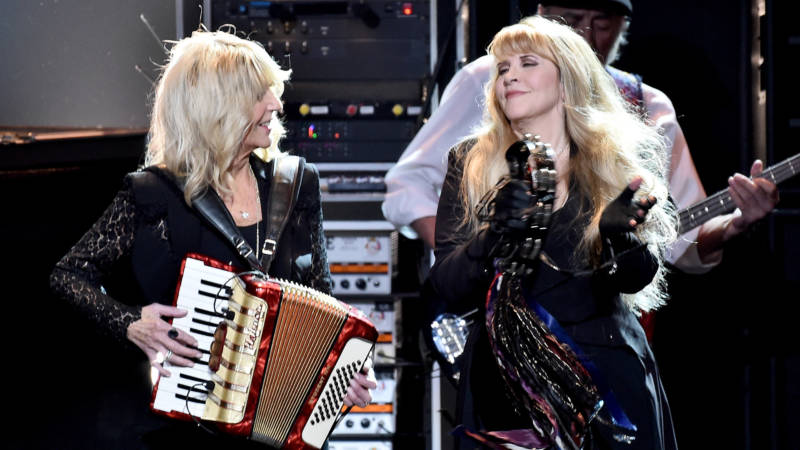 Christine McVie (L) and Stevie Nicks of Fleetwood Mac perform during MusiCares Person of the Year honoring Fleetwood Mac at Radio City Music Hall on January 26, 2018 in New York City. 