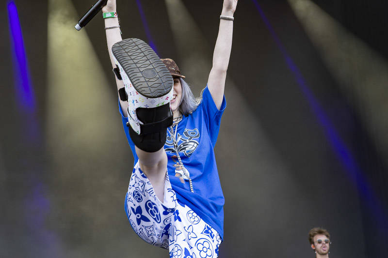 Billie Eilish performs at the at Outside Lands music festival in San Francisco, Aug. 10, 2018.