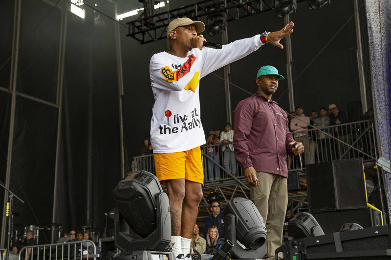 N.E.R.D performs at the at Outside Lands music festival in San Francisco, Aug. 10, 2018.