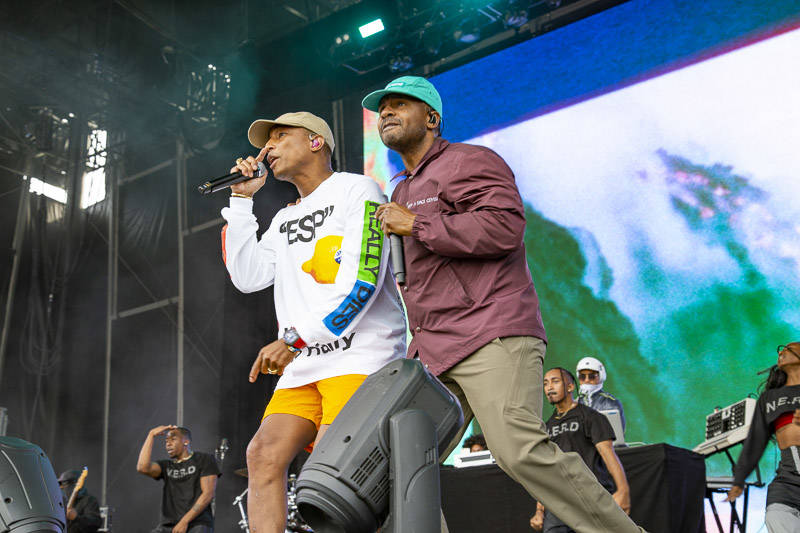 N.E.R.D performs at the at Outside Lands music festival in San Francisco, Aug. 10, 2018.