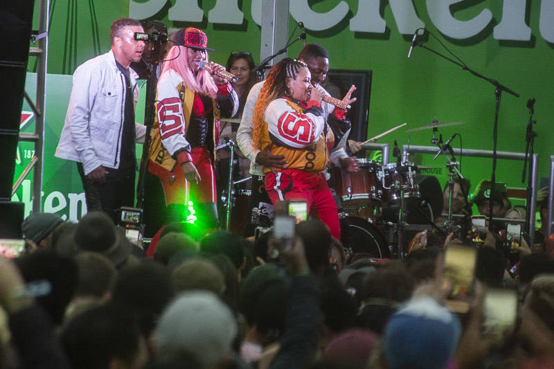 Salt N Pepa performs at the Outside Lands music festival in San Francisco, Aug. 12, 2018.