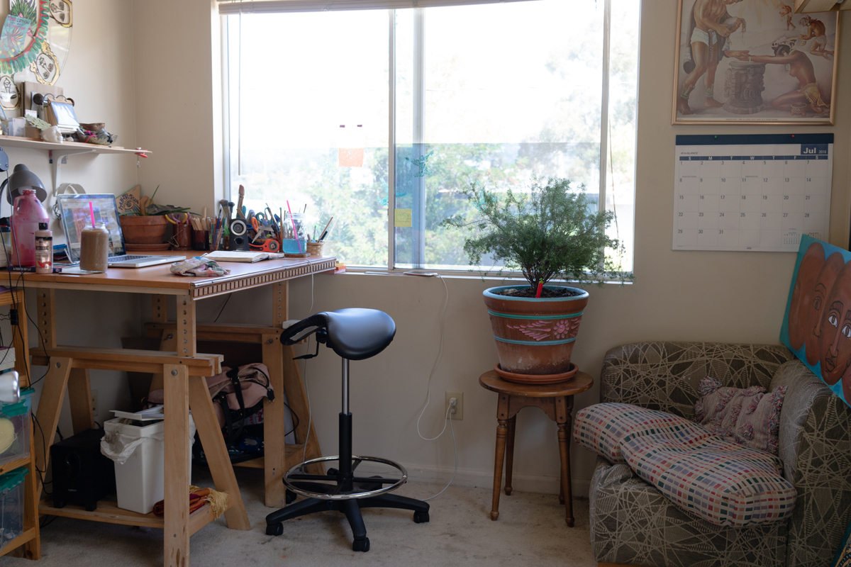 González-Medina's home studio in Oakland.