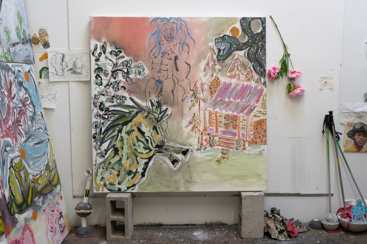 'Monster on a Country Road,' 2018 in Thorne's Oakland studio.