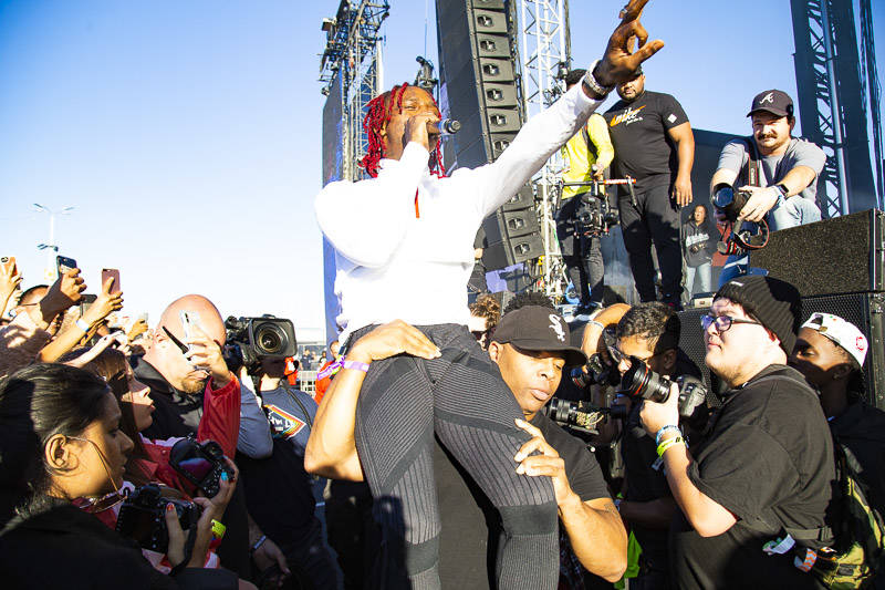 Famous Dex performs with Rich the Kid at Rolling Loud Bay Area on Sunday, September 16, 2018.