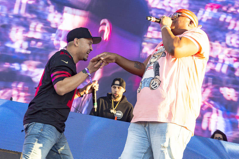 P-Lo performs with E-40 at Rolling Loud Bay Area on Sunday, September 16, 2018.