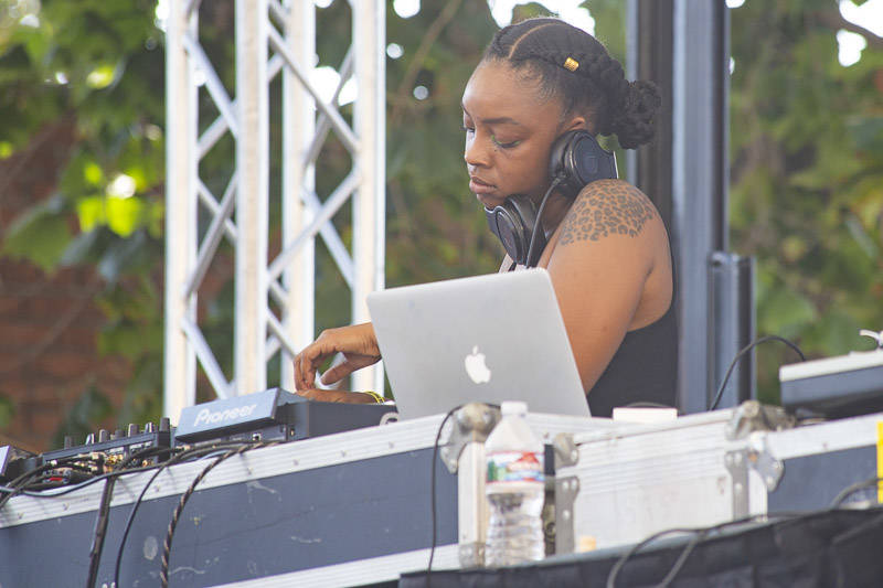 DJ Red Corvette plays Hiero Day in Oakland on Monday, September 3, 2018.
