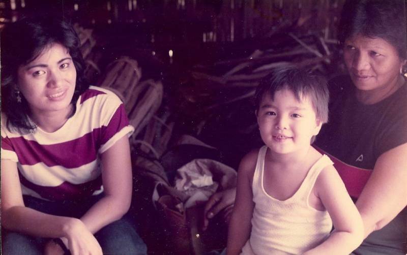Jose Antonio Vargas as a child with his mother and grandmother in the Philippines. 