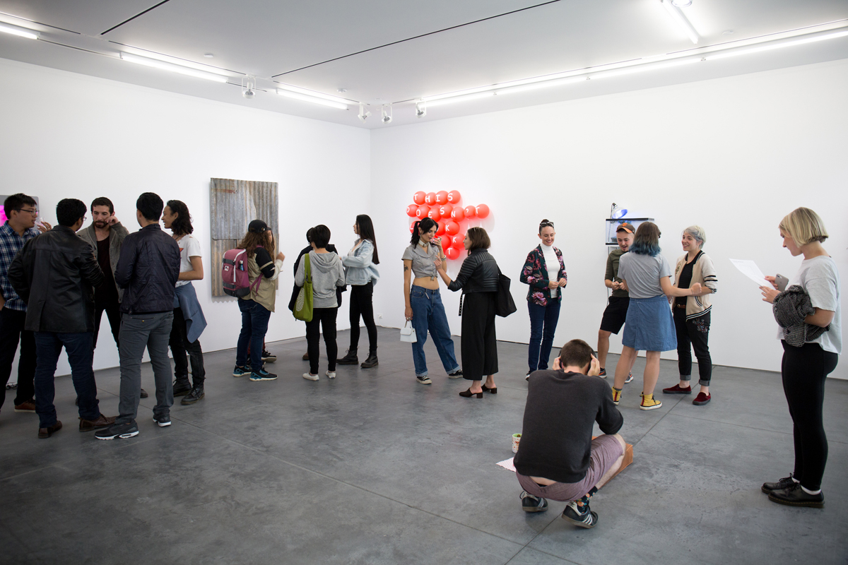 An exhibition opening on SFAI's Fort Mason campus.