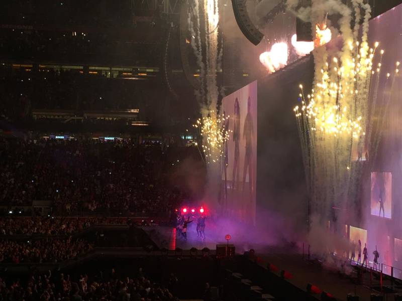 Fireworks blast as Beyoncé performs Sept. 29, 2018 at Levi's Stadium on the 'On the Run II' tour.