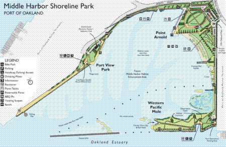 Map of Middle Harbor Shoreline Park.