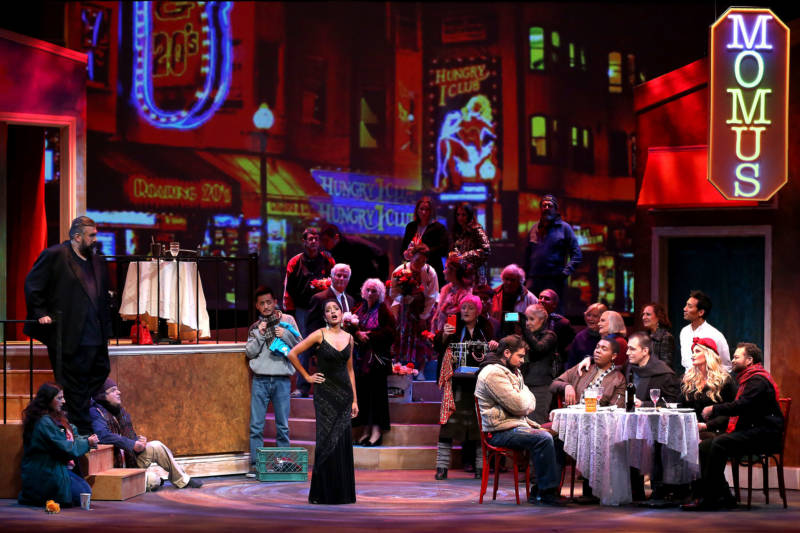 In this rendition of La bohème, put on by West Bay Opera, the cast congregates in North Beach, instead of the Left Bank in Paris.