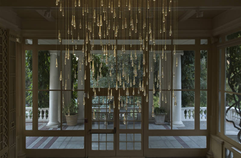 "Light Shower," on display in the villa's Solarium, will stay on permanently at Montalvo Arts Center past the closure of "Stories in Light" in March, 2019.