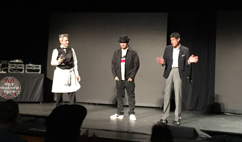 The Beastie Boys' Ad Rock, Mix Master Mike and Mike D (L–R) at City Arts & Lectures, Nov. 6, 2018.