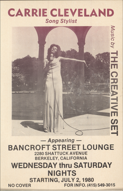 A poster of one of Carrie Cleveland's performances (courtesy of Carrie Cleveland)
