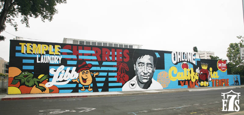 Mural by Opski Chan on the wall of what used to be an IBM building near the corner of St. John and 16th in San Jose.