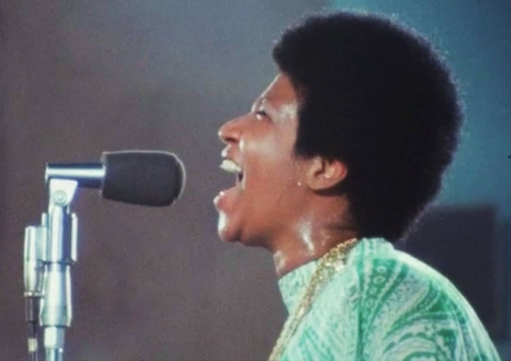 Singer Aretha Franklin in a still from the documentary Amazing Grace.