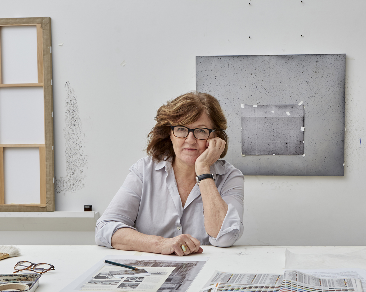 Vija Celmins in her studio, 2018.