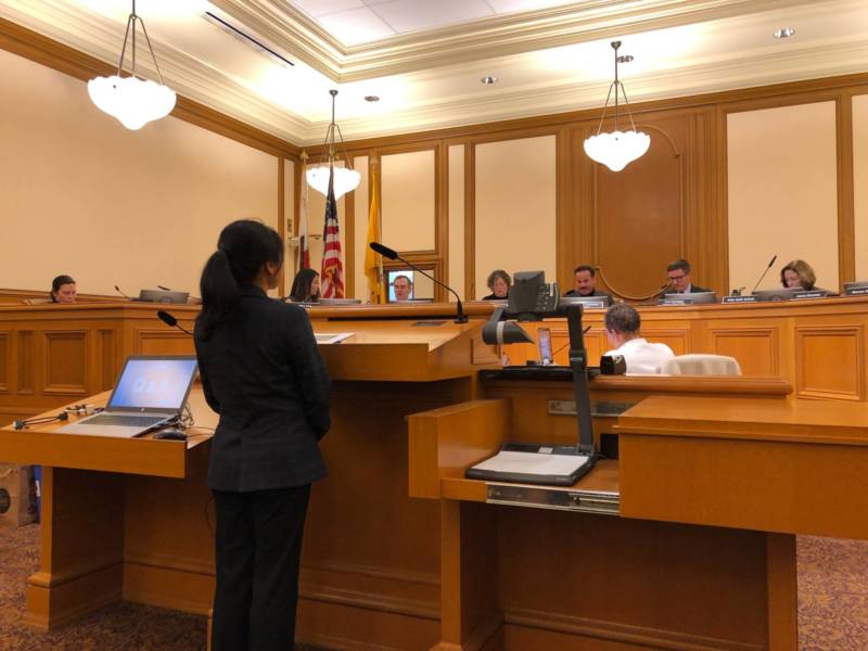 Anh Thang Dao-Shah, SF Arts Commission senior racial equity and policy analyst, presents the new racial equity statement and plan before the arts commission board. Jan 7, 2019.