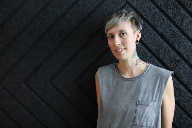 Sarah Sexton, founder of the fest and label Oakland Indie Mayhem, manages Bandcamp's record shop and venue. 