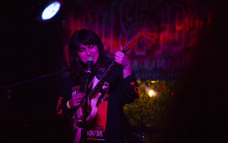 King Woman’s Kristina Esfandiari returns to the Bay to perform a rose tinted set with her solo project Miserable on night two of the 2019 Noise Pop Music and Arts Festival at Bottom of the Hill.