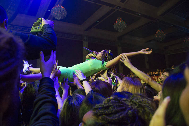 Princess Nokia gets up close and personal with her fans at The UC Theatre on the sixth night of the 2019 Noise Pop Music and Arts Festival.