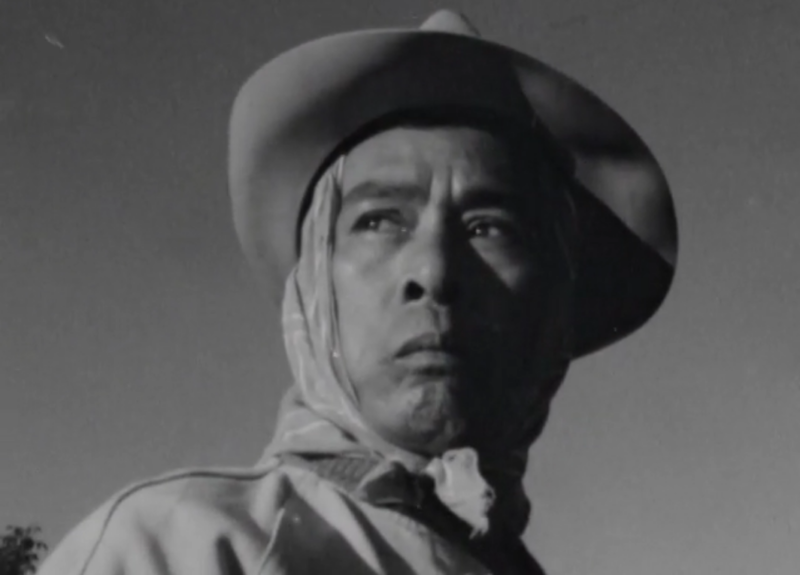 A farmworker depicted in a film from the newly digitized Henry J. Williams Jr. Film Collection.
