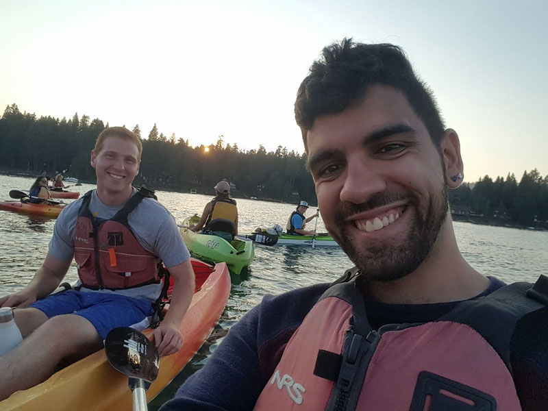 Ryan Levi and Fares Akremi kayak on Lake Tahoe Labor Day weekend 2017.