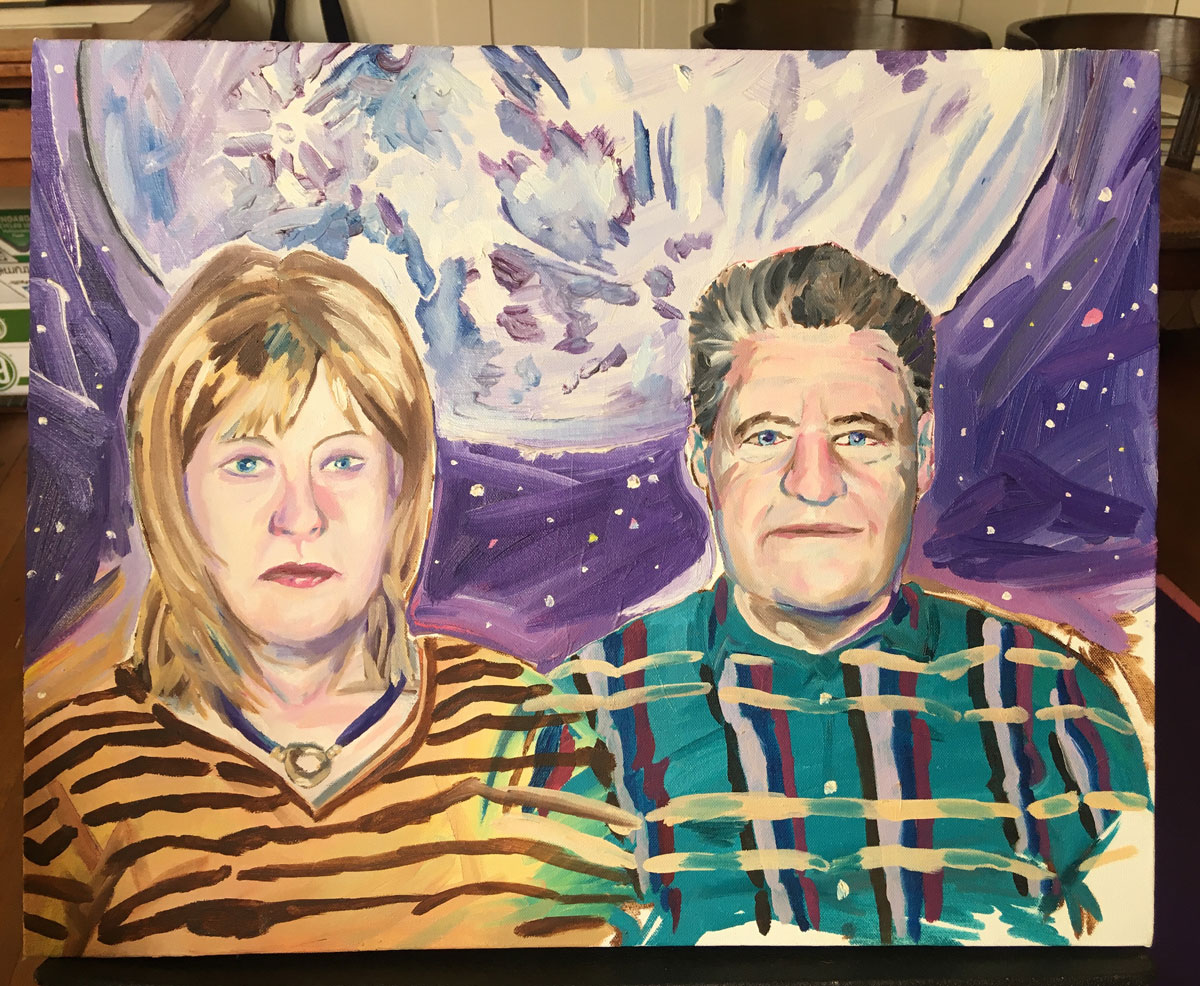 Dodie Bellamy and Kevin Killian in a painting by an unknown artist.