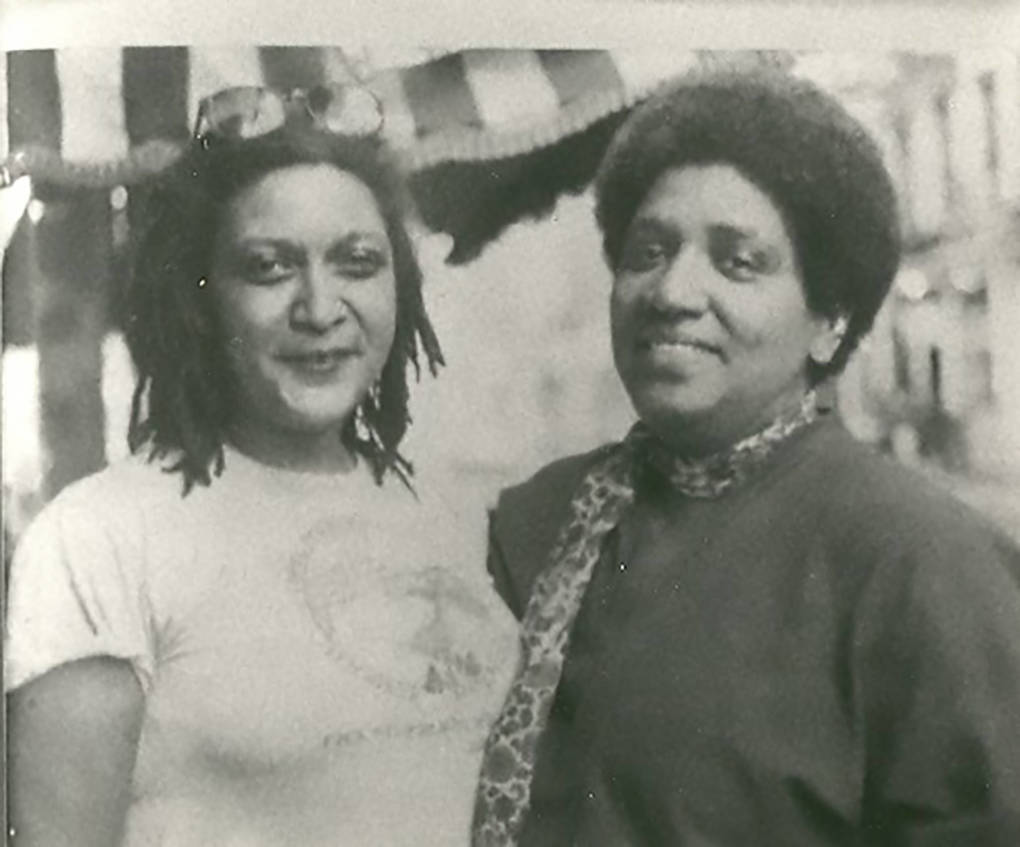Jewelle Gomez with Audre Lorde, filming 'Before Stonewall' in 1984.
