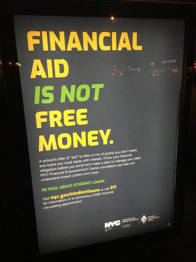 A New York City public service announcement about student loans.