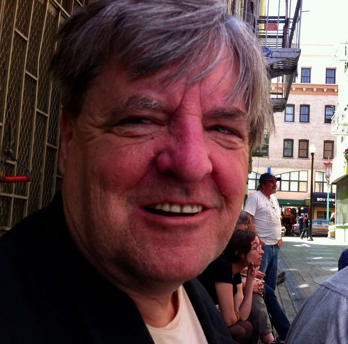 Kevin Killian in Jack Kerouac Alley, 2014.