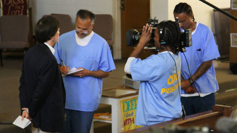 San Quentin News reporters interview Ken Burns.