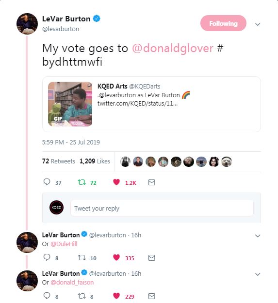 LeVar Burton's response
