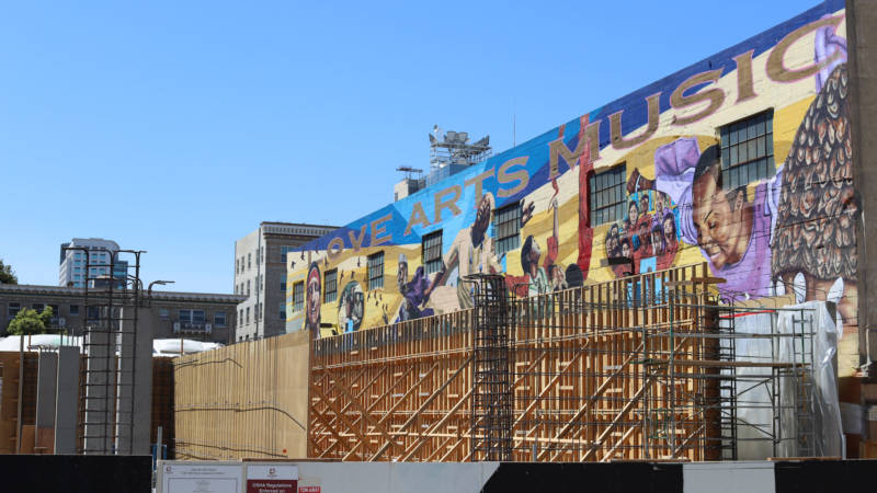 "Universal Language," a mural depicting Oakland's black performing arts heritage, will soon be completely obscured.