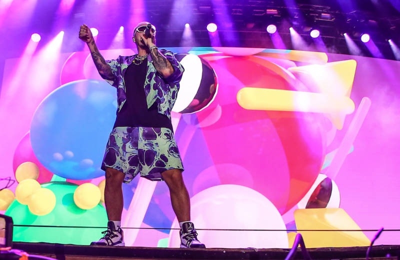 J Balvin performs on stage at concert sponsored by Guess at Kucukciftlik Park on July 26, 2019 in Istanbul, Turkey.