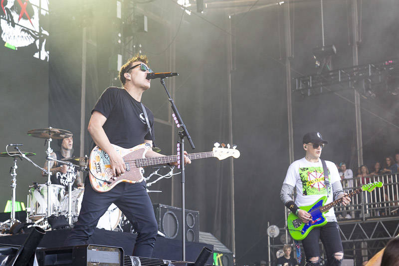 Blink 182 perform at Outside Lands music festival in San Francisco, Aug. 9, 2019.