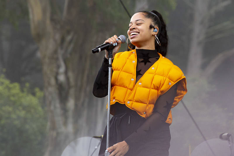 Ella Mai performs at Outside Lands music festival in San Francisco, Aug. 10, 2019.