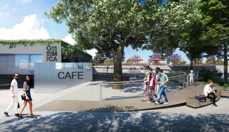 A new, wheelchair-accessible ramp will lead from 10th Street to the museum cafe through what is now a windowless slab of concrete.