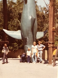 A 13-year-old Greg Nicotero, second from right, completes his pilgrimage to Universal Studios to see the last surviving Bruce.