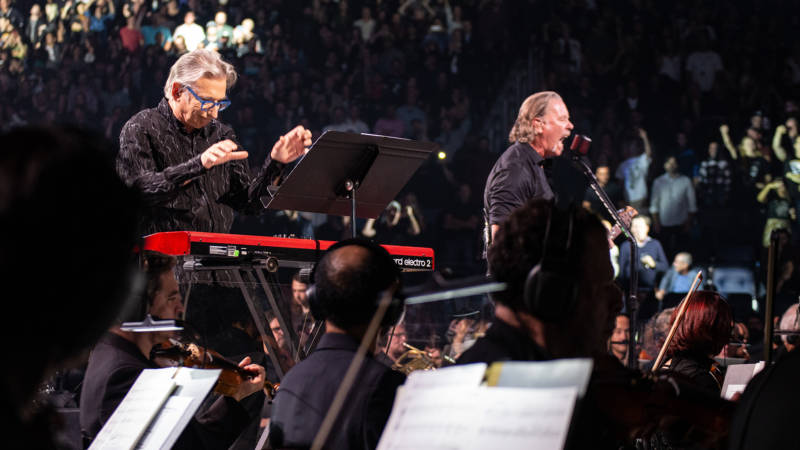 Michael Tilson Thomas conducts the San Francisco Symphony and Metallica at the Chase Center's inaugural concert on Sept. 9.
