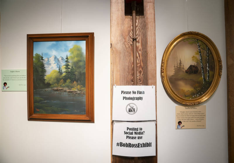 'Happy Accidents: An Exhibit of Bob Ross Paintings' will be on display the Franklin Parks Art Center, in Purcellville, Va., through Oct. 15.