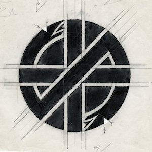 David King's early rendering of the Crass symbol, published in "Secret Origins of the Crass Symbol."